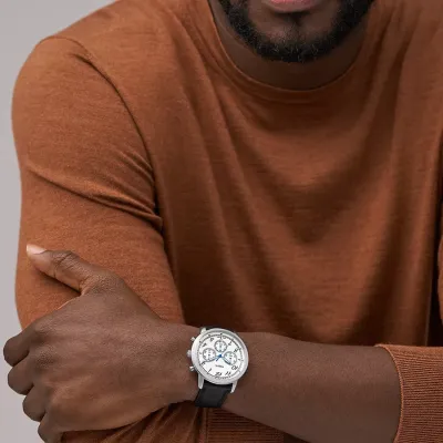 Fossil Neutra Chronograph Black Leather Watch